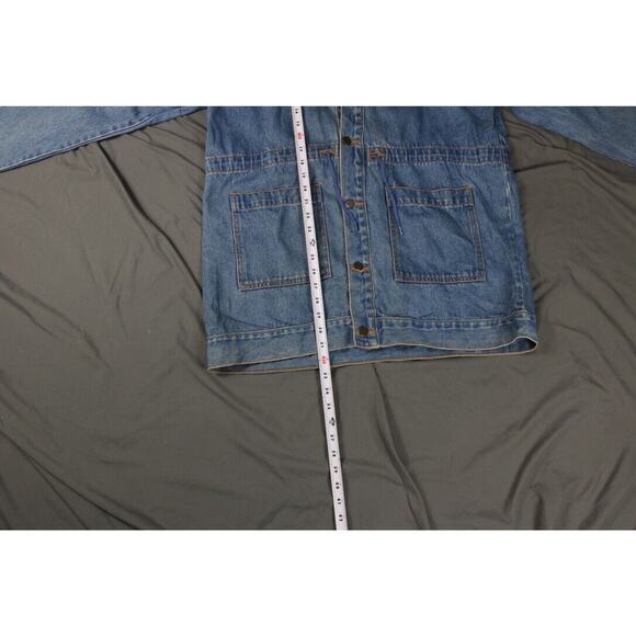 Vintage Mickey Mouse Denim Jacket Womens S Hooded Drawstring Mickey Inc - Picture 8 of 11